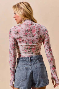 SO ME Floral Rose Print Mesh Sheer Layering Top 100100452041701 34 Affordable Fashion Under $100 Jerry's Apparel 