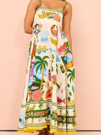 Printed Square Neck Cami Maxi Dress