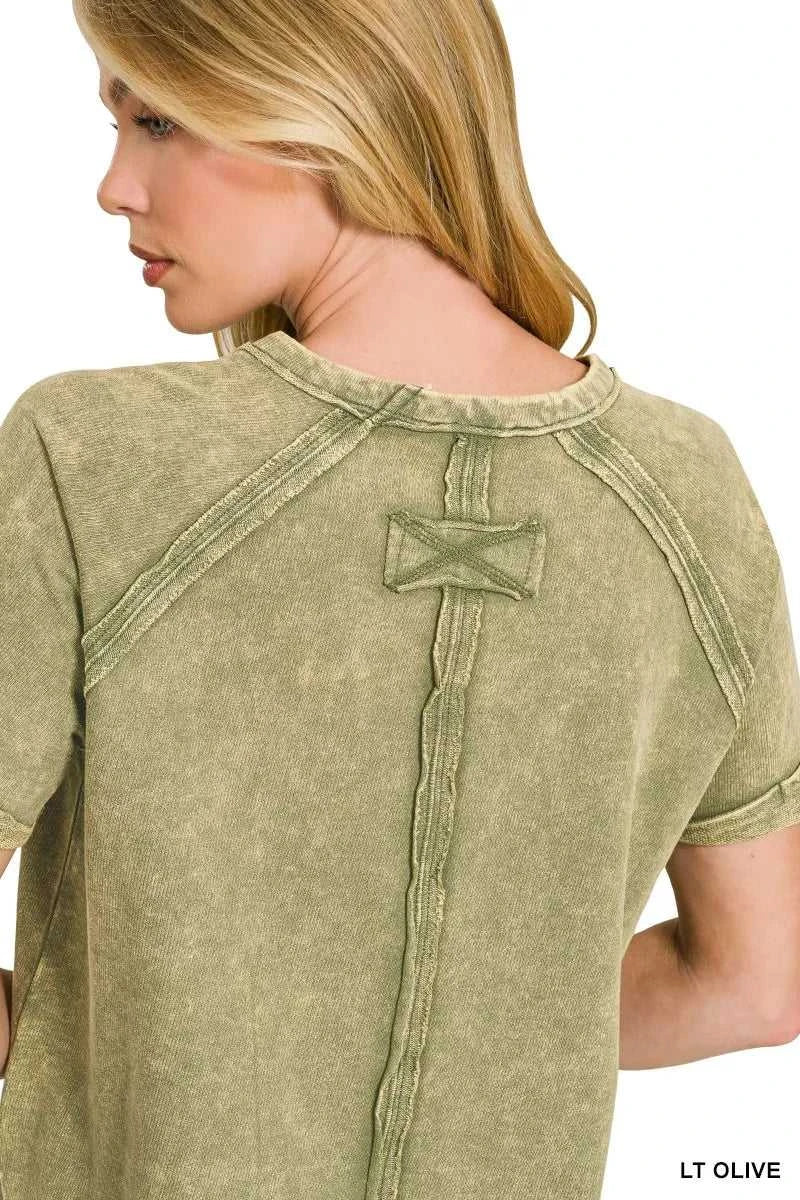 Zenana French Terry Washed Curved Hem Top 100100637861116 25 Affordable Fashion Under $100 Jerry's Apparel 