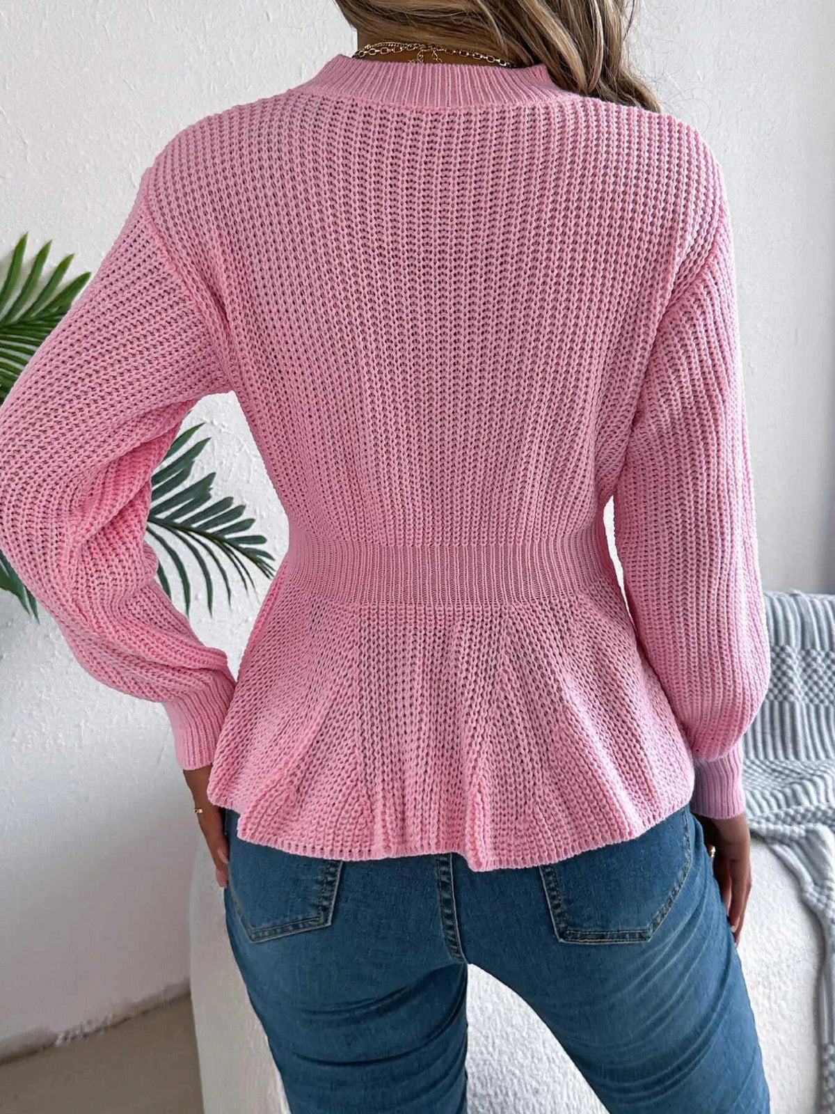 Cable Knit Peplum Sweater 101002224335272 37 Affordable Fashion Under $100 Jerry's Apparel 