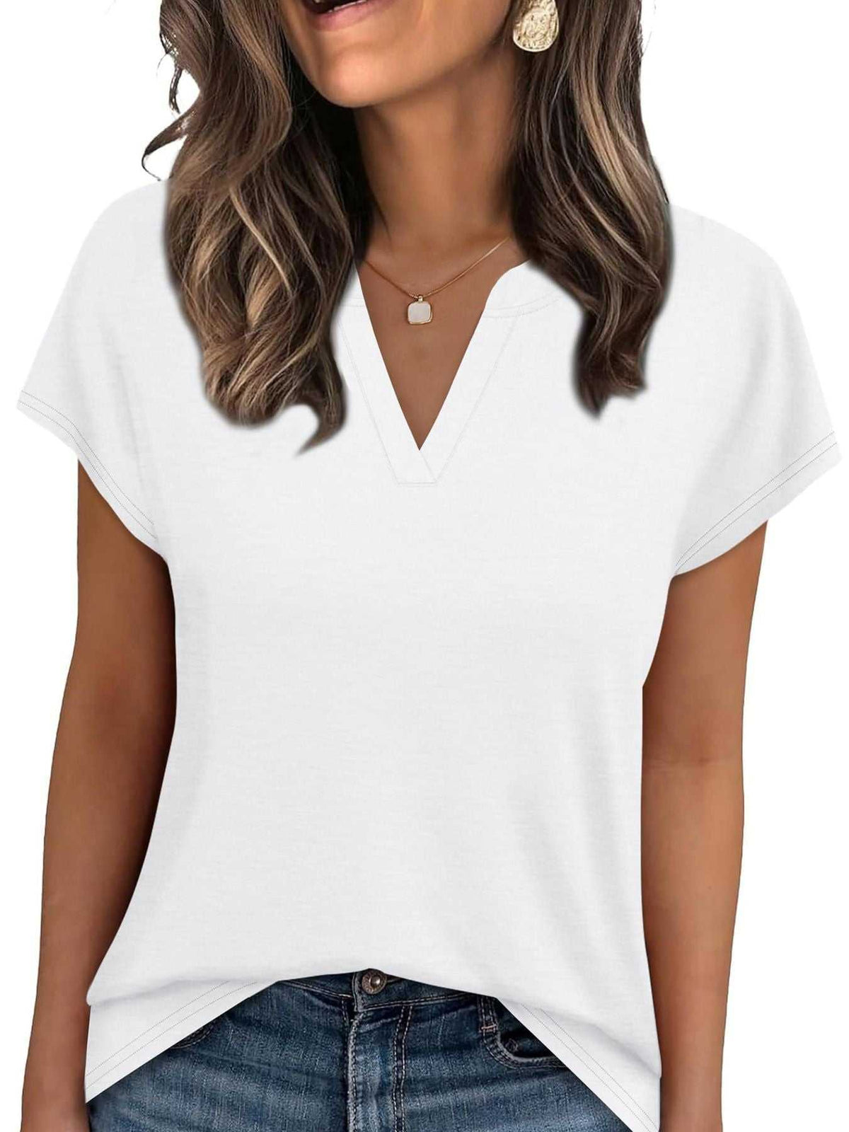 Notched Short Sleeve T-Shirt 100100058945563 25 Affordable Fashion Under $100 Jerry's Apparel 