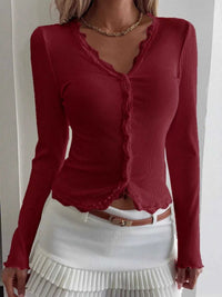 Lace Trim Long Sleeve Top 100100696599078 30 Affordable Fashion Under $100 Jerry's Apparel 