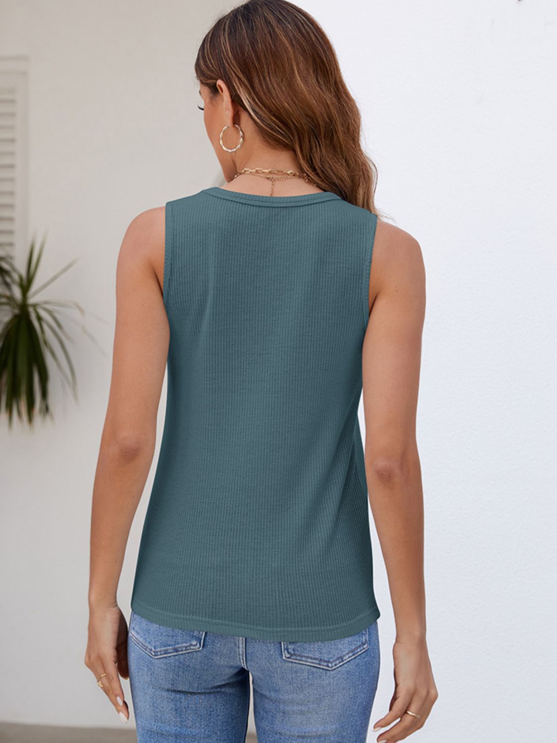 Wide Strap Round Neck Tank