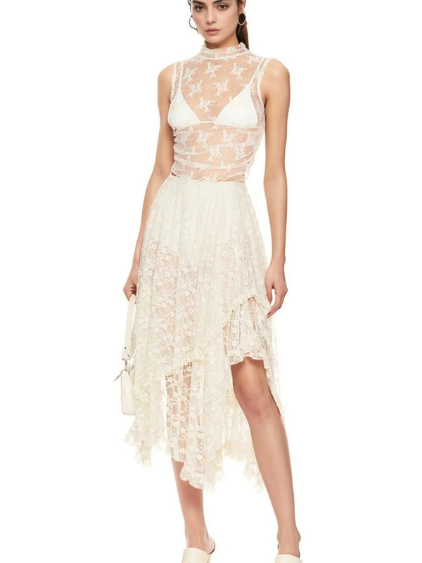 Asymmetrical Lace Midi Skirt 100100887265685 41 Gifts for Her Jerry's Apparel 