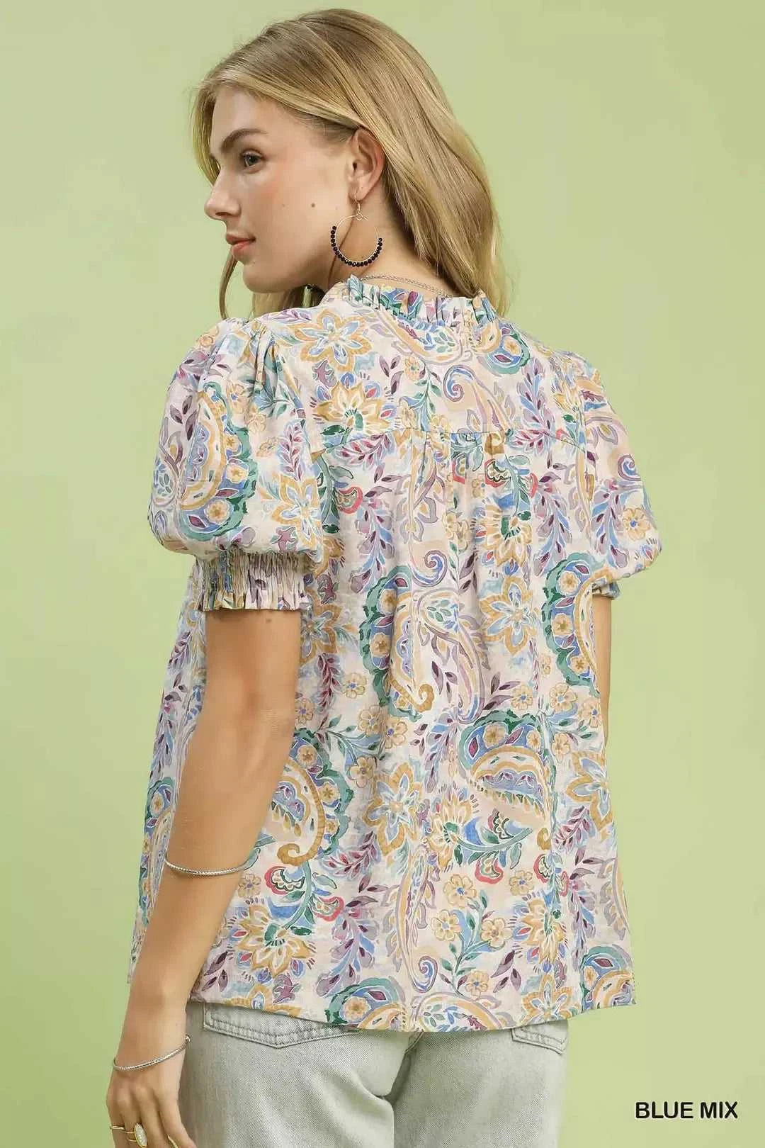Umgee Mix Paisley Floral Button Down Shirt 100100849481828 49 Affordable Fashion Under $100 Jerry's Apparel 