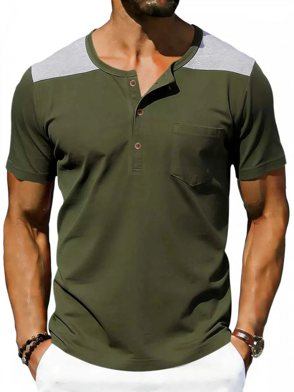 Men's Full Size Casual Henley T-Shirt with Pocket Plus Size 100400796832194 23 Affordable Fashion Under $100 Jerry's Apparel 