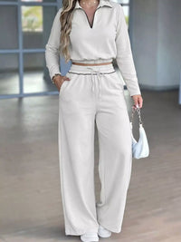 Contrast Trim Cropped Top and Pants Set 101001970301283 77 Affordable Fashion Under $100 Jerry's Apparel 