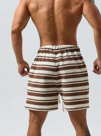 Men's Plus Size Drawstring Striped Shorts