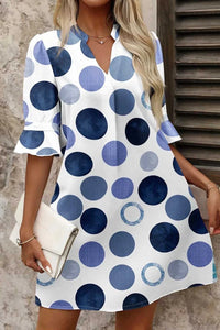 Polka Dot Print Flounced Half Sleeve Casual Vacation Style Mini Dress 100100695841093 43 Affordable Fashion Under $100 Jerry's Apparel 