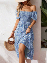 Floral Print Smocked Ruffle Sleeves Dress 100100039252836 42 Affordable Fashion Under $100 Jerry's Apparel 
