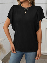 Round Neck Flutter Sleeve T-Shirt 100100468281947 23 Affordable Fashion Under $100 Jerry's Apparel 
