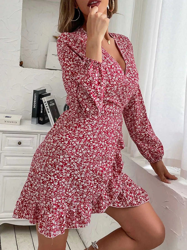 Floral Print Wrap Mini Dress 100100957505709 39 Gifts for Her Jerry's Apparel 