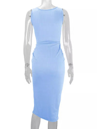 Sleeveless Cut-Out Ruched High-Slit Bodycon Dress 101001792800742 33 Gifts for Her Jerry's Apparel 
