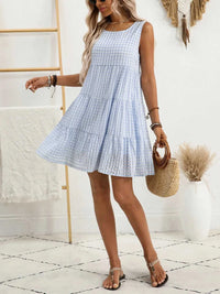Plaid Round Neck Sleeveless Mini Dress 100100093541083 32 Affordable Fashion Under $100 Jerry's Apparel 