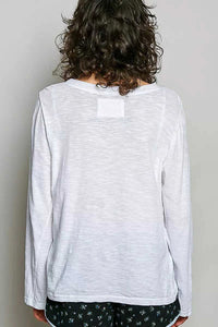 POL Contrast Hand-Stitch V-Neck Lightweight Knit Long Sleeve Top 100100786331083 43 Affordable Fashion Under $100 Jerry's Apparel 