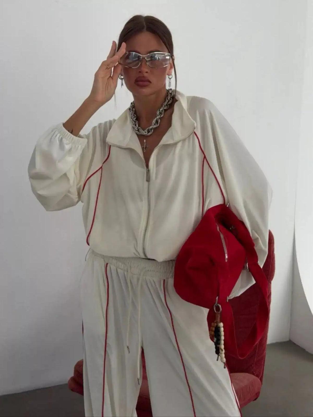 Zip Up Long Sleeve Top and Pants Set 100100041239879 73 Affordable Fashion Under $100 Jerry's Apparel 