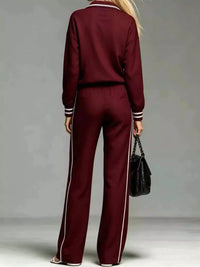 Striped Half Zip Top and Pants Set 101001673461092 67 Gifts for Her Jerry's Apparel 