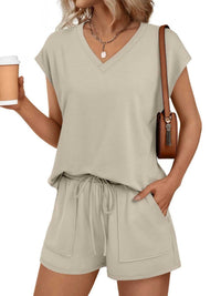 Casual V-Neck T-Shirt and Shorts Set 100100459433935 40 Affordable Fashion Under $100 Jerry's Apparel 