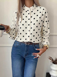 Polka Dot Button-Up Shirt 100100761650162 39 Affordable Fashion Under $100 Jerry's Apparel 