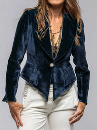 Velvet Lapel Collar One Button Blazer 100100335139968 39 Affordable Fashion Under $100 Jerry's Apparel 