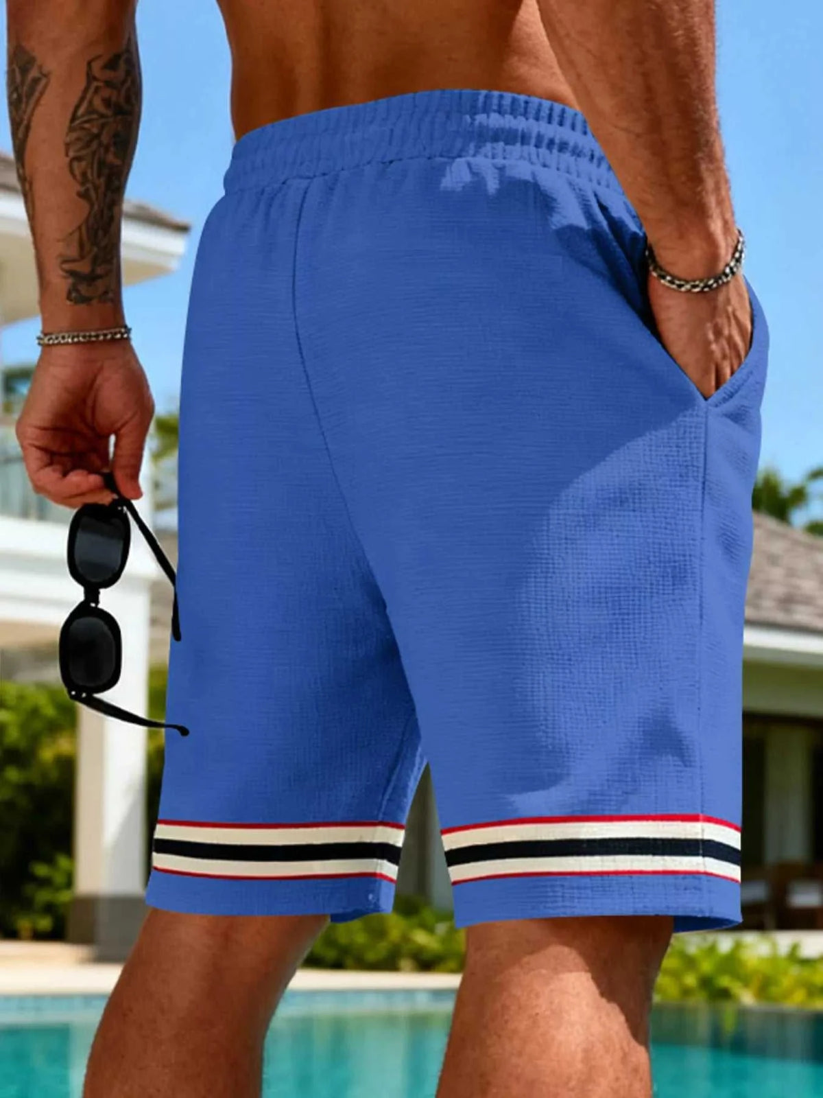 Men's Full Size Textured Knit Drawstring Shorts Plus Size 100400916555342 23 Affordable Fashion Under $100 Jerry's Apparel 