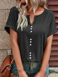 Full Size Decor Button Short Sleeve T-Shirt Plus Size 100100492662512 24 Affordable Fashion Under $100 Jerry's Apparel 