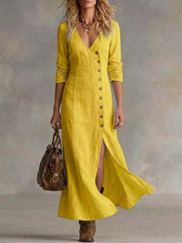 Full Size Button Front Slit Maxi Dress Plus Size 100100885609916 41 Affordable Fashion Under $100 Jerry's Apparel 