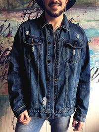 Men's Full Size Graphic Back Button Up Denim Jacket Plus Size 104003444306075 84 Affordable Fashion Under $100 Jerry's Apparel 