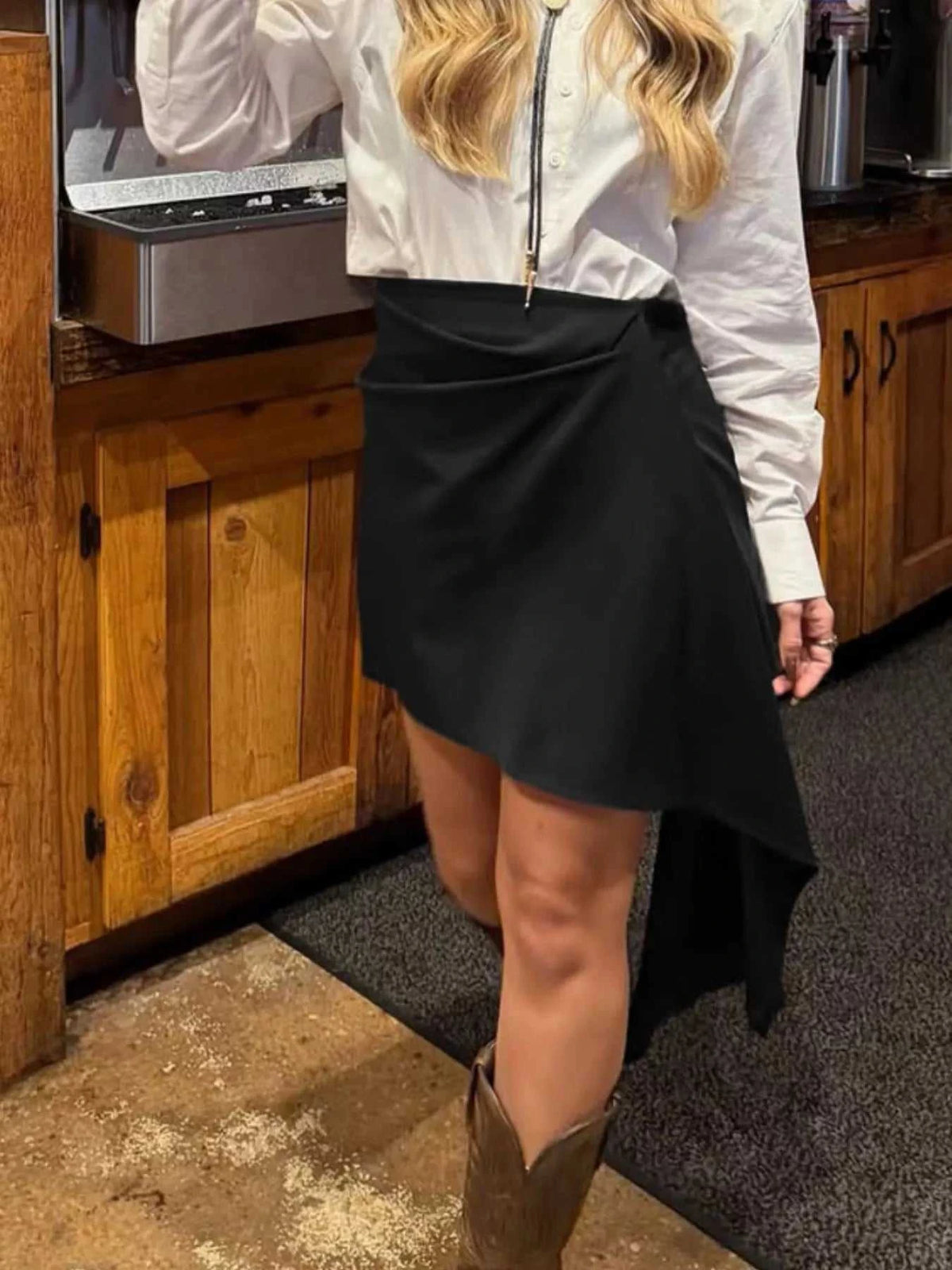 Asymmetric High-Waisted Draped Mini Skirt 100100404736431 40 Affordable Fashion Under $100 Jerry's Apparel 