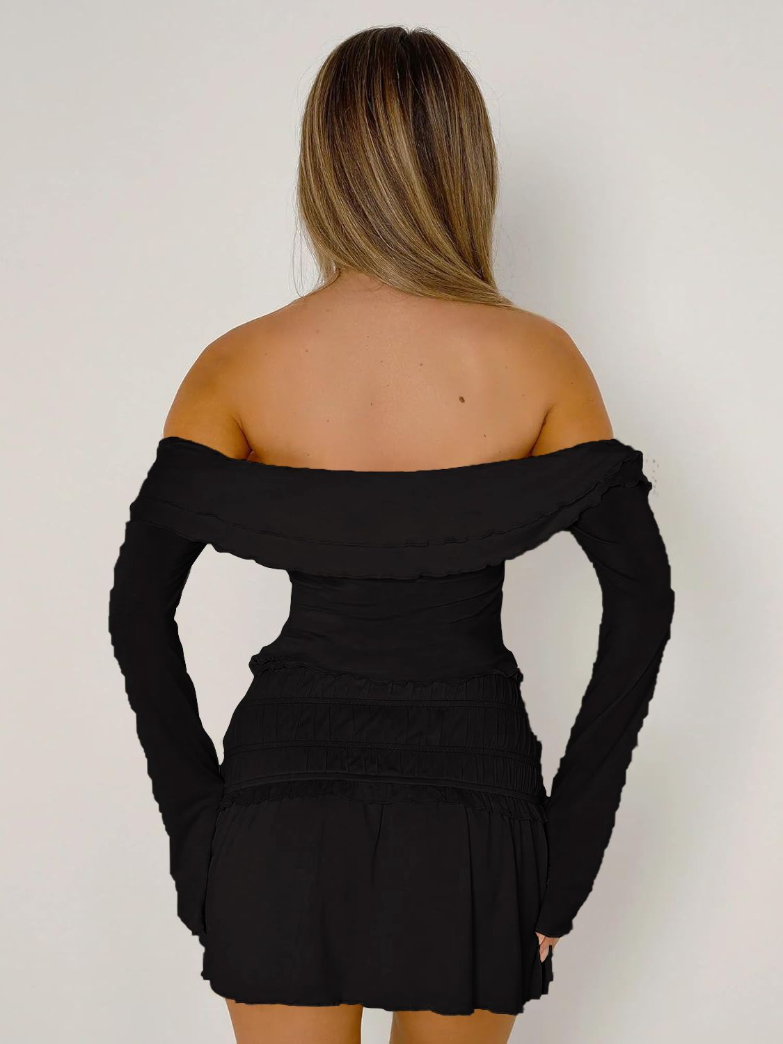 Devine Twisted Ruffled Off-Shoulder Long Sleeve T-Shirt