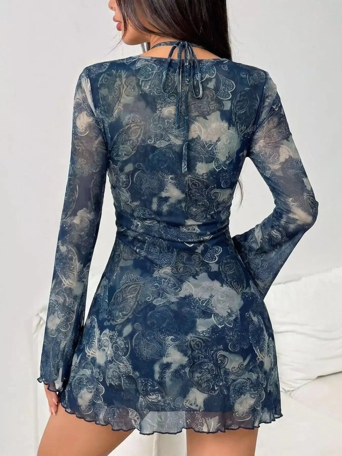 Mesh Long Sleeve Cutout Mini Dress 101001699046103 45 Affordable Fashion Under $100 Jerry's Apparel 