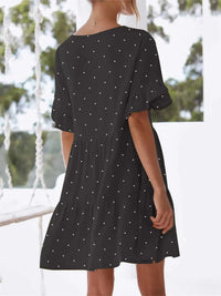 Polka Dot V-Neck Short Sleeve Mini Dress 100100568295398 24 Gifts for Her Jerry's Apparel 