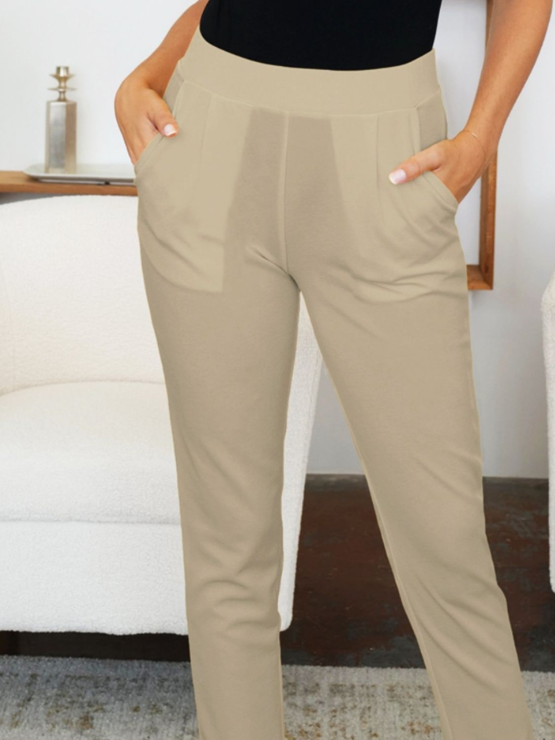 FAM-FAM Pocketed High Waist Skinny Pants