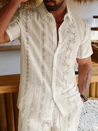 Men's Flower Short Sleeve Shirt and Shorts Set 104001992568256 44 Affordable Fashion Under $100 Jerry's Apparel 