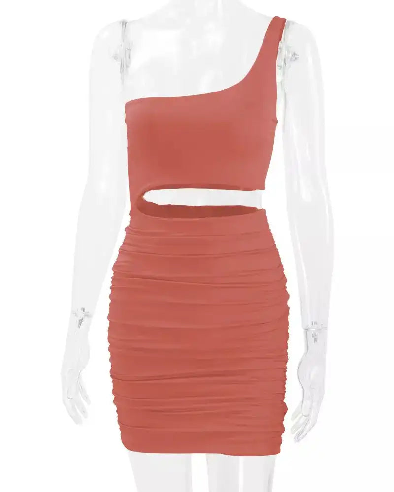 One-Shoulder Cutout Ruched Bodycon Mini Dress 101001098960768 27 Gifts for Her Jerry's Apparel 