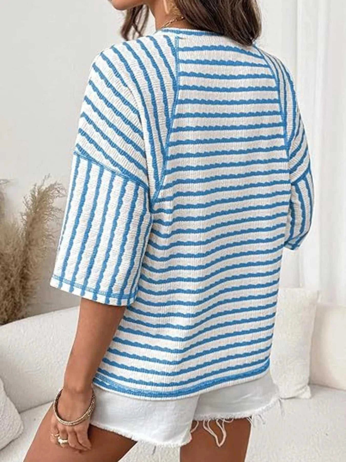 Striped Knit Round Neck T-Shirt 100100012529887 31 Affordable Fashion Under $100 Jerry's Apparel 