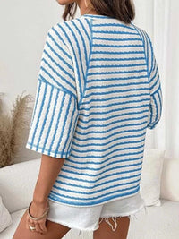 Striped Knit Round Neck T-Shirt 100100012529887 31 Affordable Fashion Under $100 Jerry's Apparel 