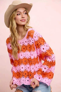 BiBi Flower Crochet Knit Top 100100317131724 56 Affordable Fashion Under $100 Jerry's Apparel 