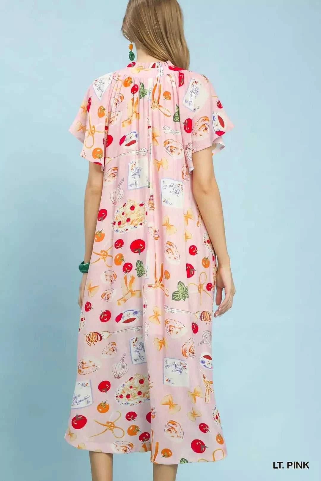 Umgee Abstract Print Flutter Sleeve Midi Dress 100100561461588 60 Affordable Fashion Under $100 Jerry's Apparel 