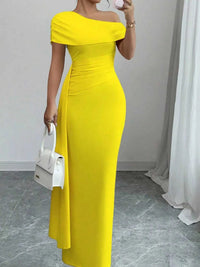 One-Shoulder Ruched Maxi Dress 100100331278451 36 Seasonal Fashion Collections Jerry's Apparel 