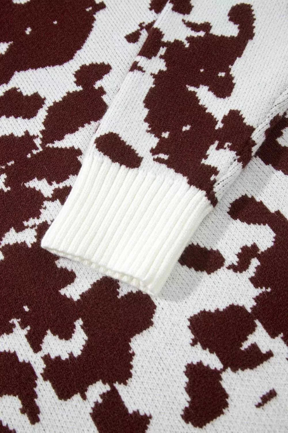 Western Print Cow Pattern Long Sleeve Round Neck Pullover Knitwear Sweater 101002873465913 49 Affordable Fashion Under $100 Jerry's Apparel 