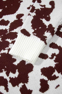 Western Print Cow Pattern Long Sleeve Round Neck Pullover Knitwear Sweater 101002873465913 49 Affordable Fashion Under $100 Jerry's Apparel 