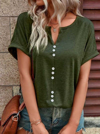 Full Size Decor Button Short Sleeve T-Shirt Plus Size 100100492662512 24 Affordable Fashion Under $100 Jerry's Apparel 