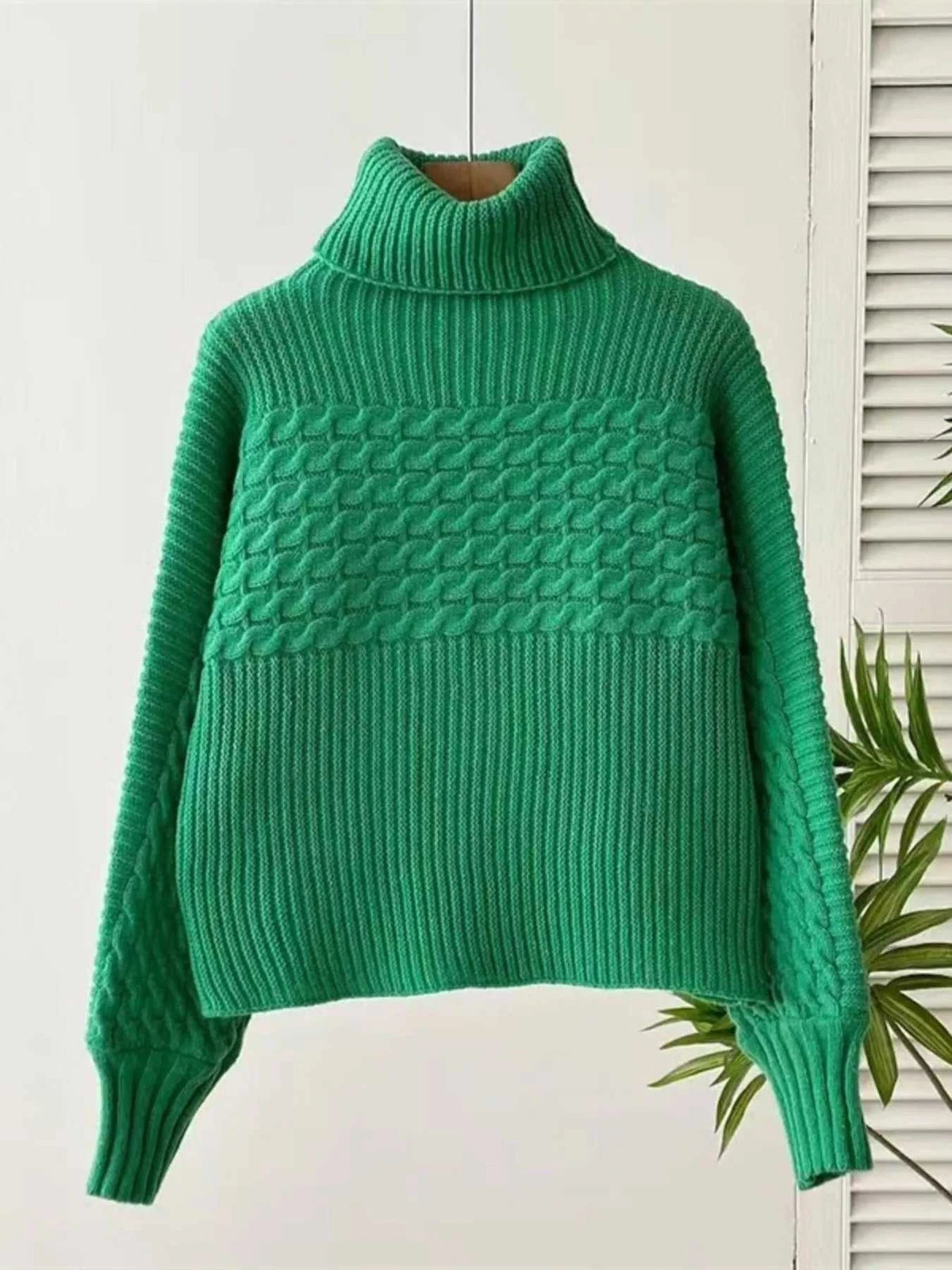 Textured Knit Turtleneck Long Sleeve Sweater 100100565063605 26 Affordable Fashion Under $100 Jerry's Apparel 