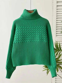 Textured Knit Turtleneck Long Sleeve Sweater 100100565063605 26 Affordable Fashion Under $100 Jerry's Apparel 