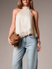 Halter Neck Lace Trim Cami 100100484379863 40 Affordable Fashion Under $100 Jerry's Apparel 