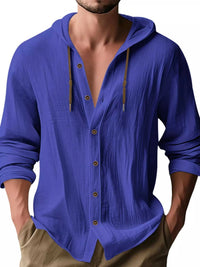 Men's Full Size Drawstring Button Up Hooded Shirt Plus Size 100400342526888 29 Affordable Fashion Under $100 Jerry's Apparel 