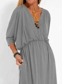 Full Size V-Neck Batwing Sleeve Maxi Dress with Side Slits Plus Size 100100963539918 27 Affordable Fashion Under $100 Jerry's Apparel 