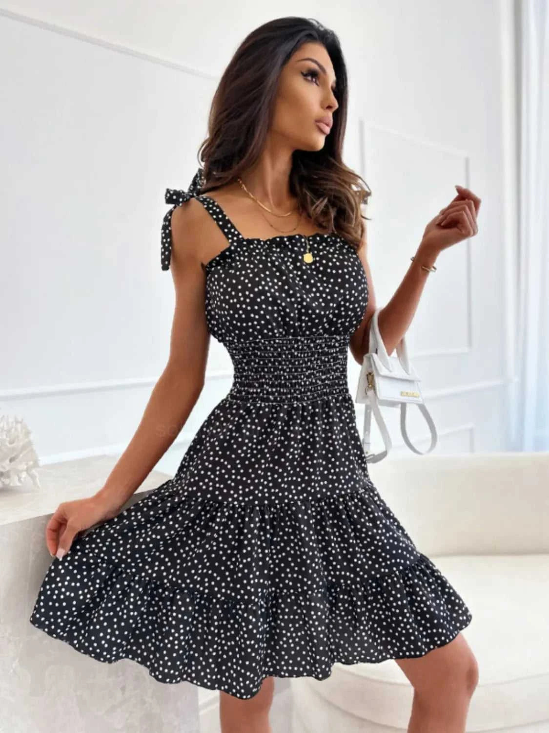 Polka Dot Square Neck Mini Cami Dress 100100988333377 31 Affordable Fashion Under $100 Jerry's Apparel 