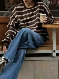 Striped Long-Sleeve Crew Neck T-Shirt 101001312893410 36 Affordable Fashion Under $100 Jerry's Apparel 